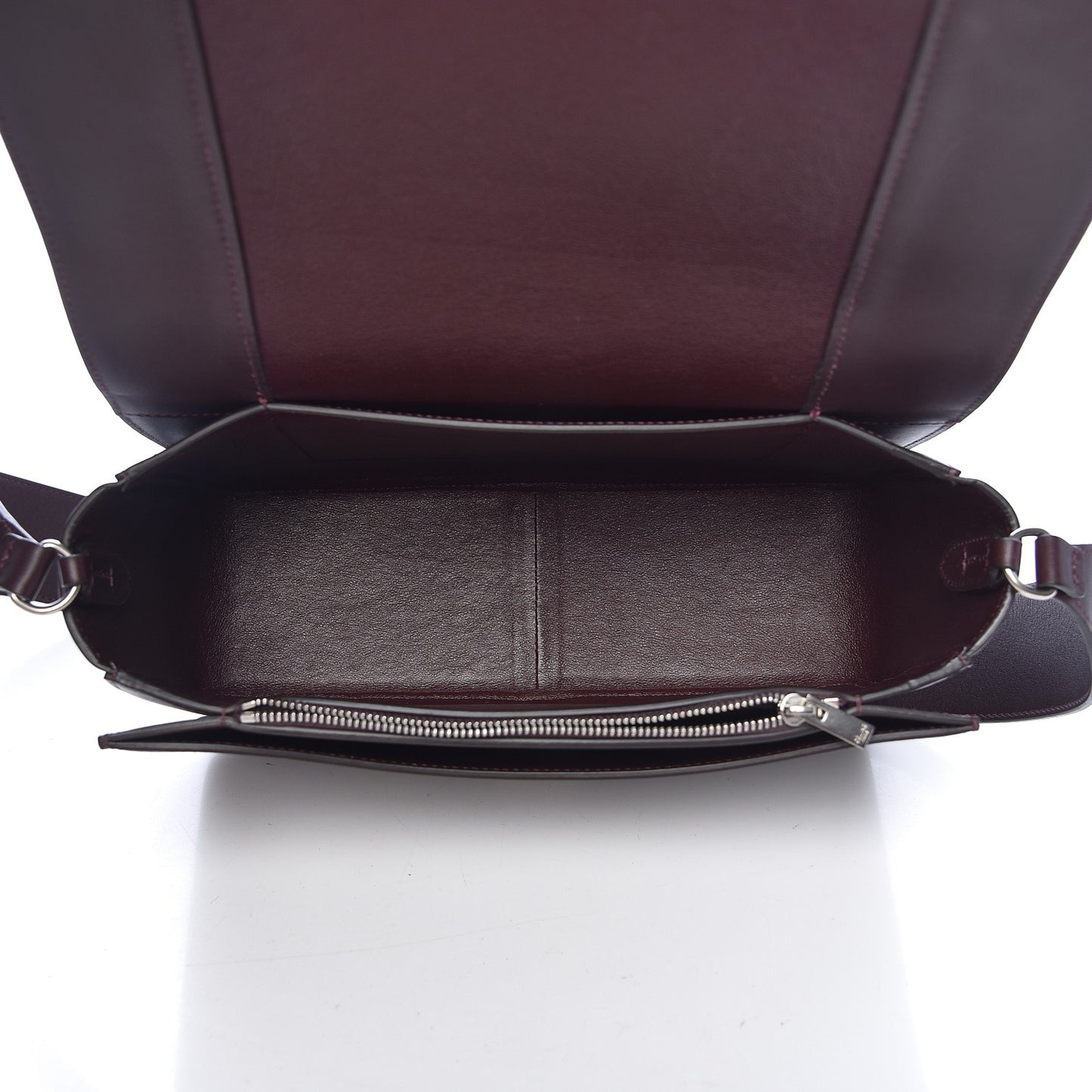 Shiny Smooth Calfskin Medium Frame Shoulder Bag Burgundy Pearl Blue