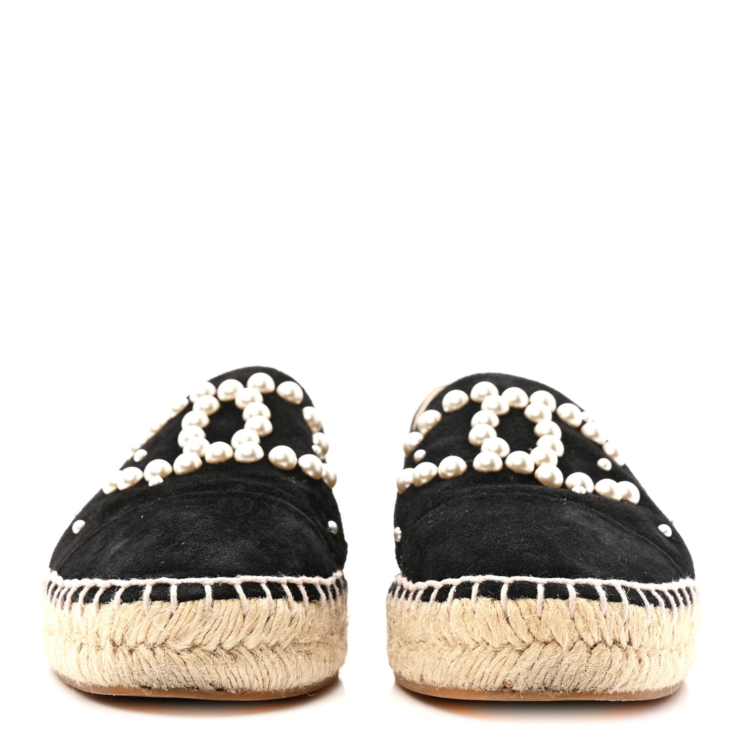 Chanel Suede Pearl CC Espadrilles 37 Black 3 of 11