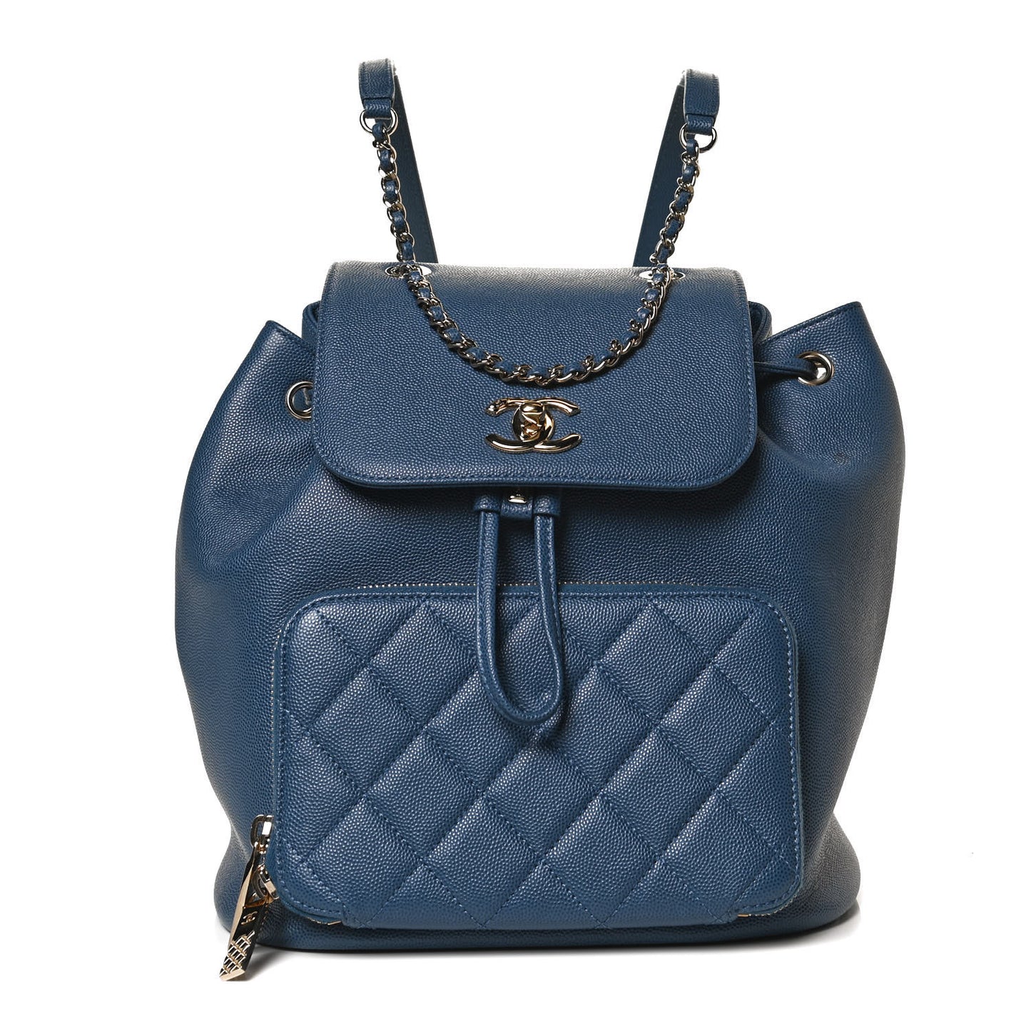 Caviar Quilted Business Affinity Backpack Blue