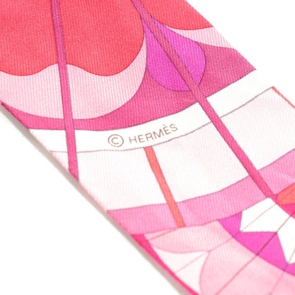 Hermes Silk Rose de Compas Twilly 5 of 6
