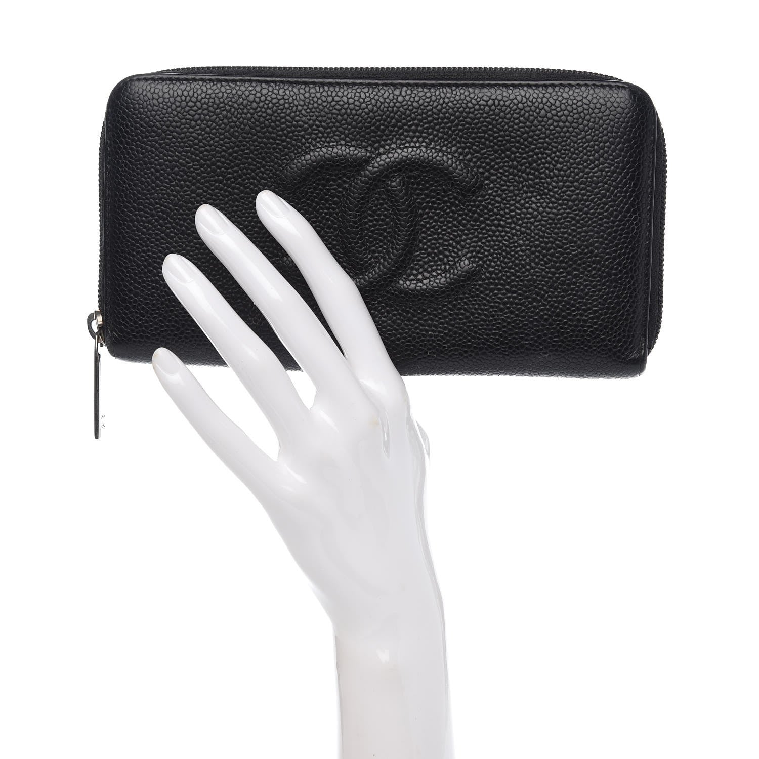 Chanel Caviar Large Timeless CC Zip Around Wallet Black 2 of 12