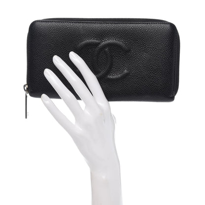 Chanel Caviar Large Timeless CC Zip Around Wallet Black 2 of 12