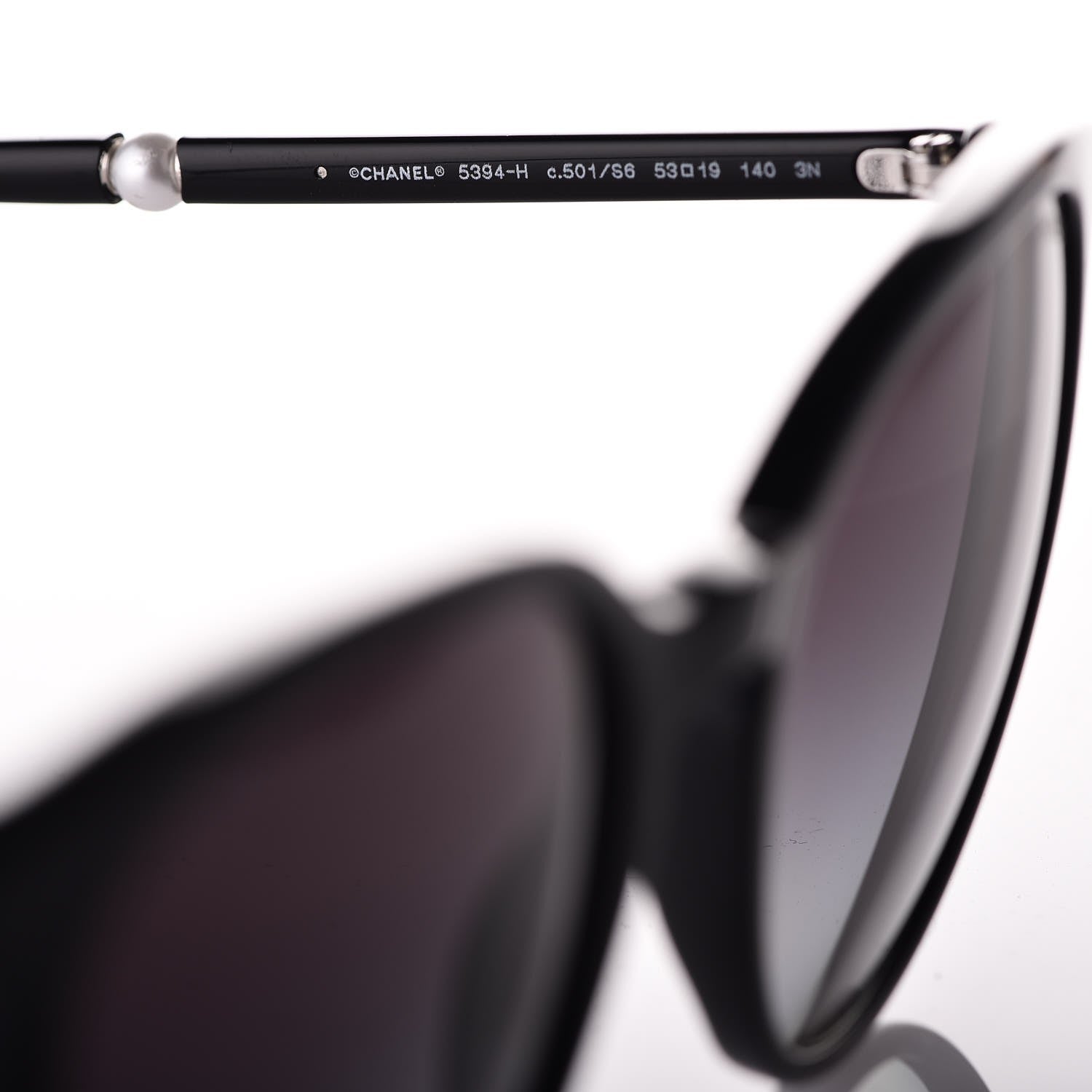 Chanel Acetate Butterfly Pearl Sunglasses 5394 Black 5 of 8