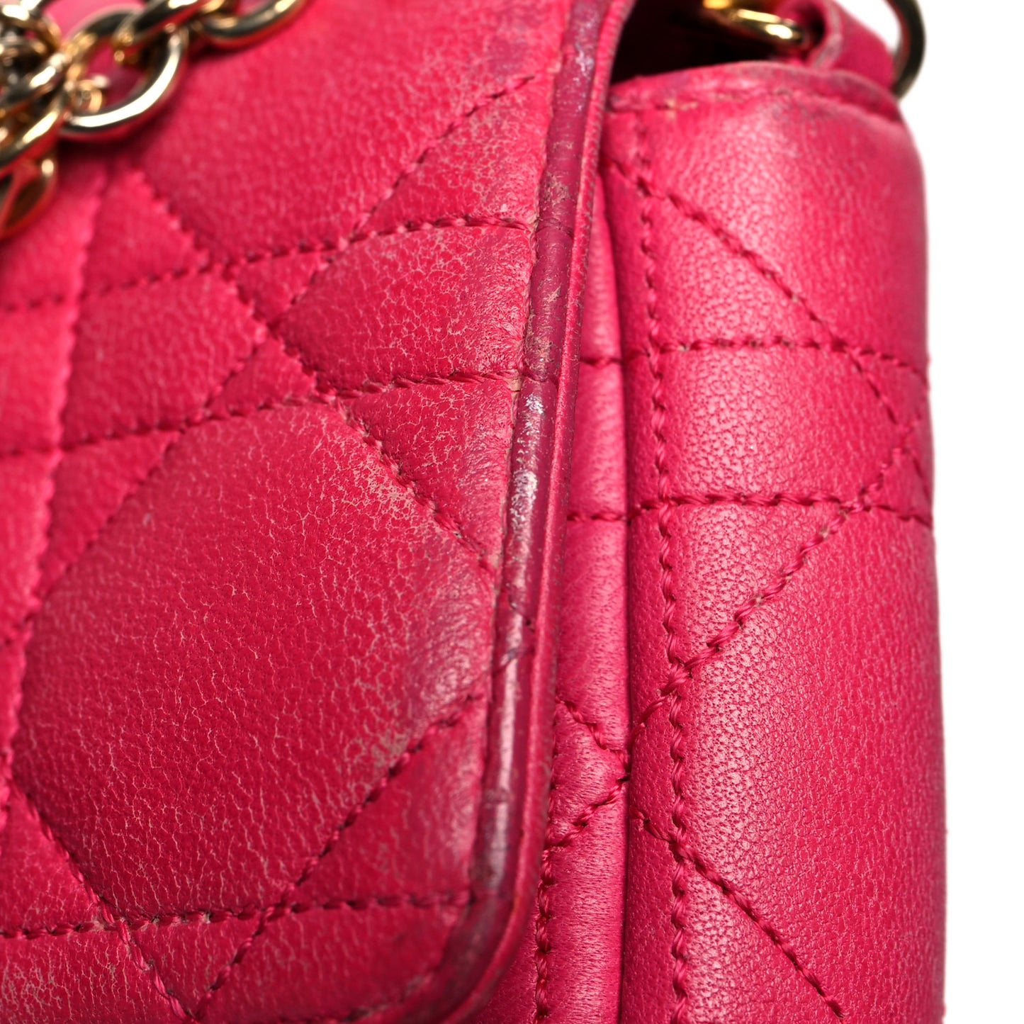 Lambskin Cannage Miss Dior Promenade Pouch Fuchsia