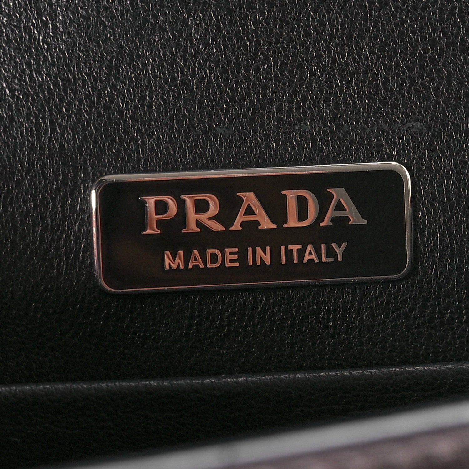 Prada Metallic Vitello Saffiano Cahier Bag Ferro Black 6 of 10