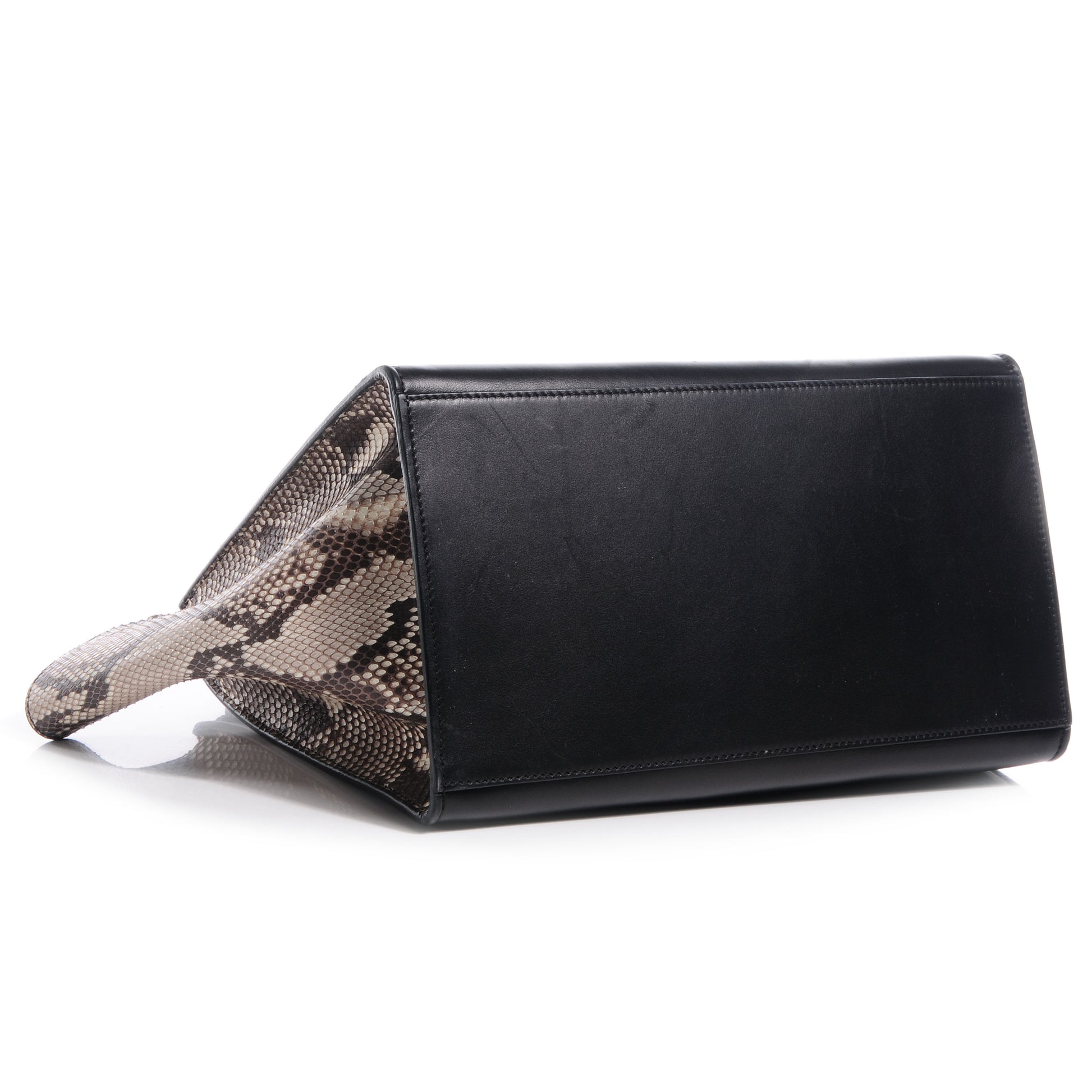 Celine Python and Calfskin Small Trapeze Emerald Natural 4 of 7