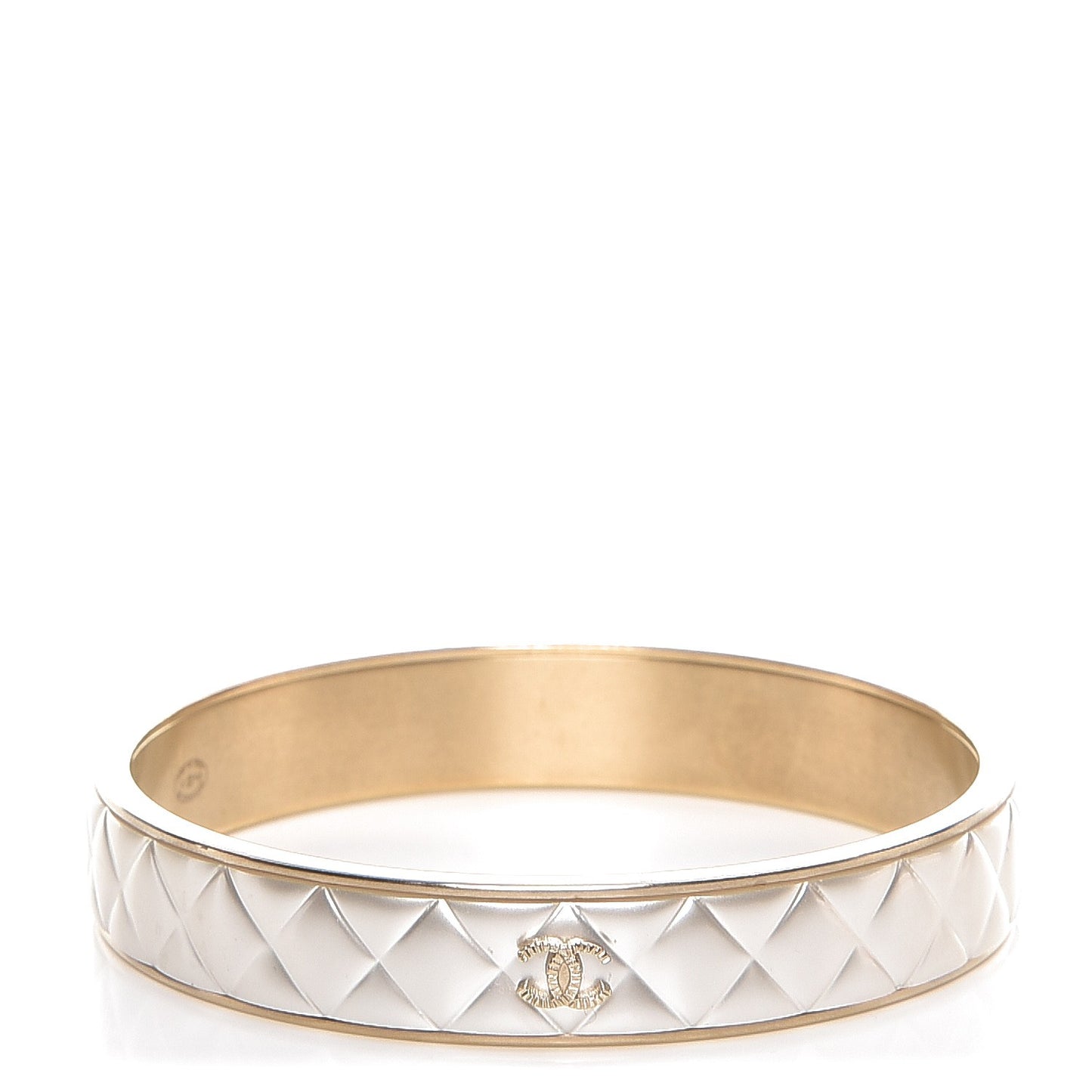 Quilted CC Bangle Silver Gold