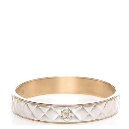 Chanel Quilted CC Bangle Silver Gold 1 of 4
