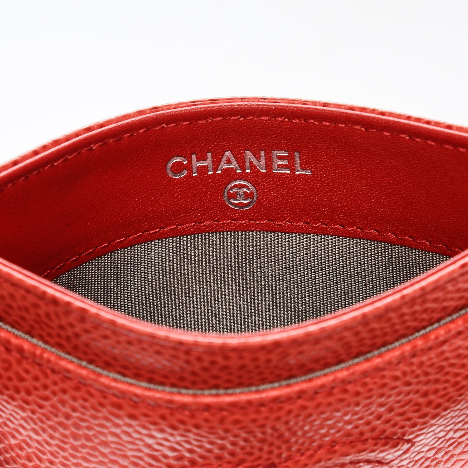 Chanel Caviar Timeless CC Card Holder Light Red 6 of 8