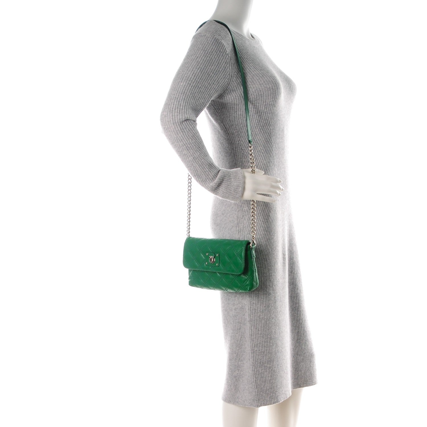 Marc Jacobs Lambskin Quilted The Small Single Flap Green 2 of 8