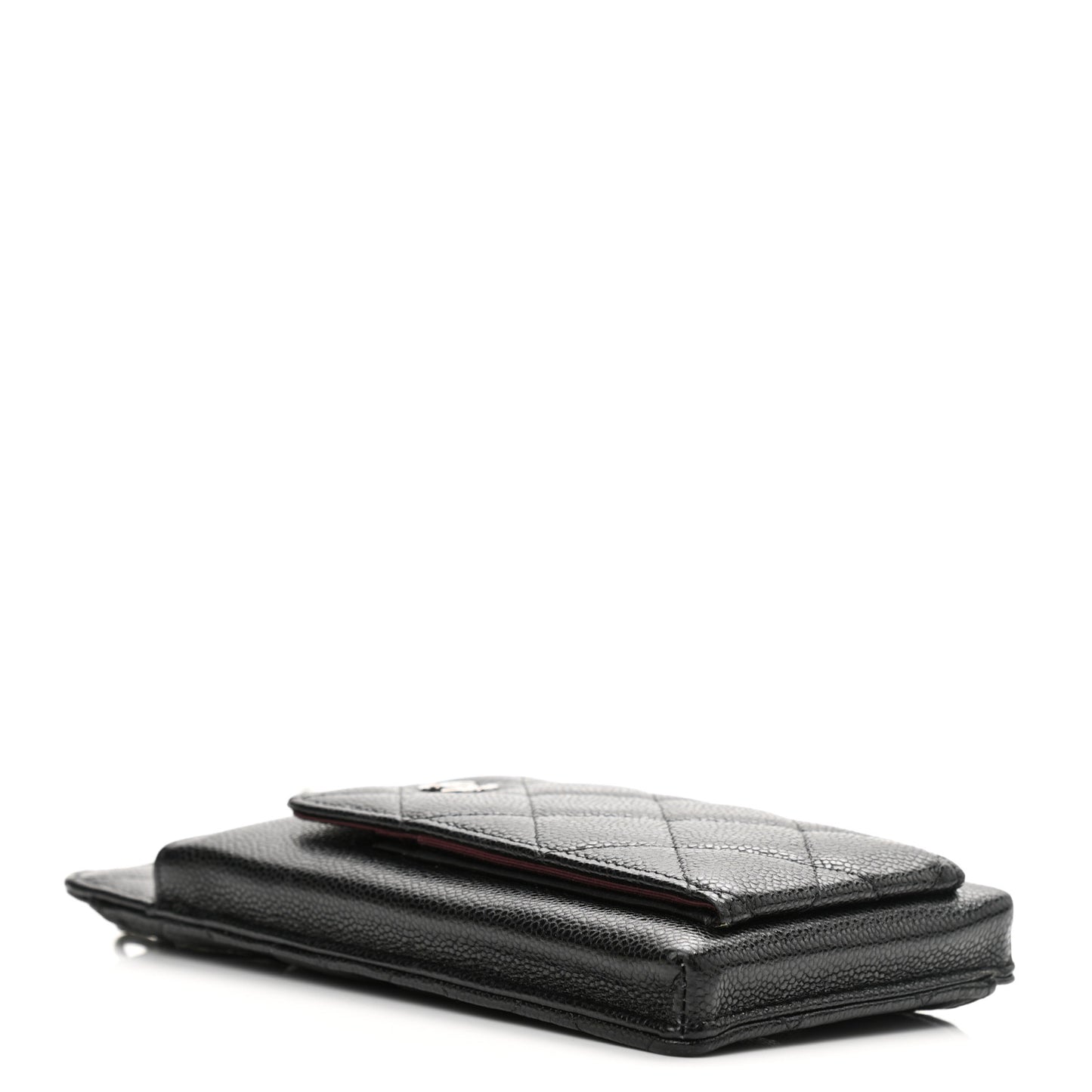 Caviar Quilted CC Phone Holder Black