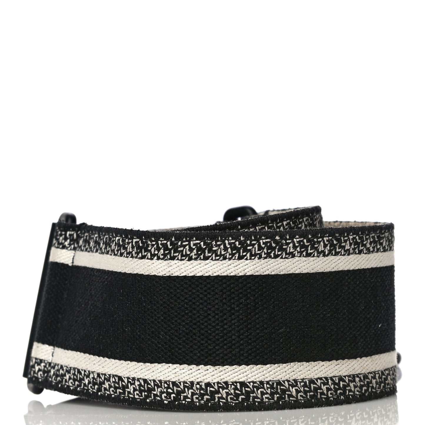Canvas Embroidered Shoulder Strap Black
