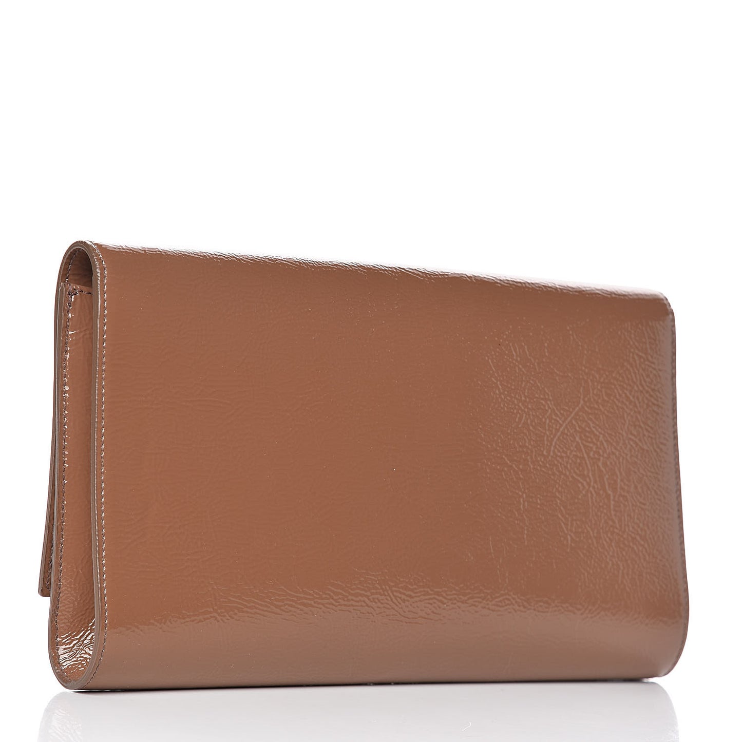 Textured Patent Calfskin Monogram Large Belle De Jour Clutch Nude
