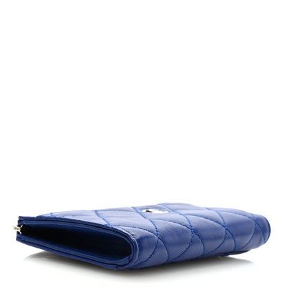 Chanel Lambskin Quilted Zip Card Holder Blue 4 of 7