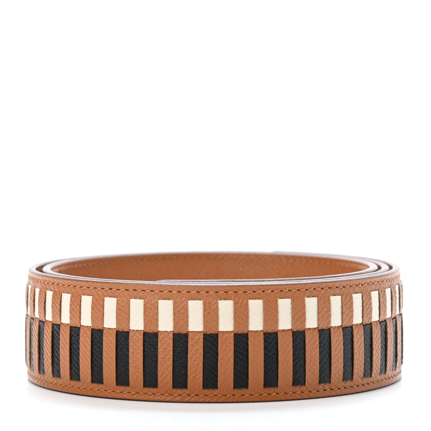 Epsom 40mm Tressage Shoulder Strap Black Craie Gold