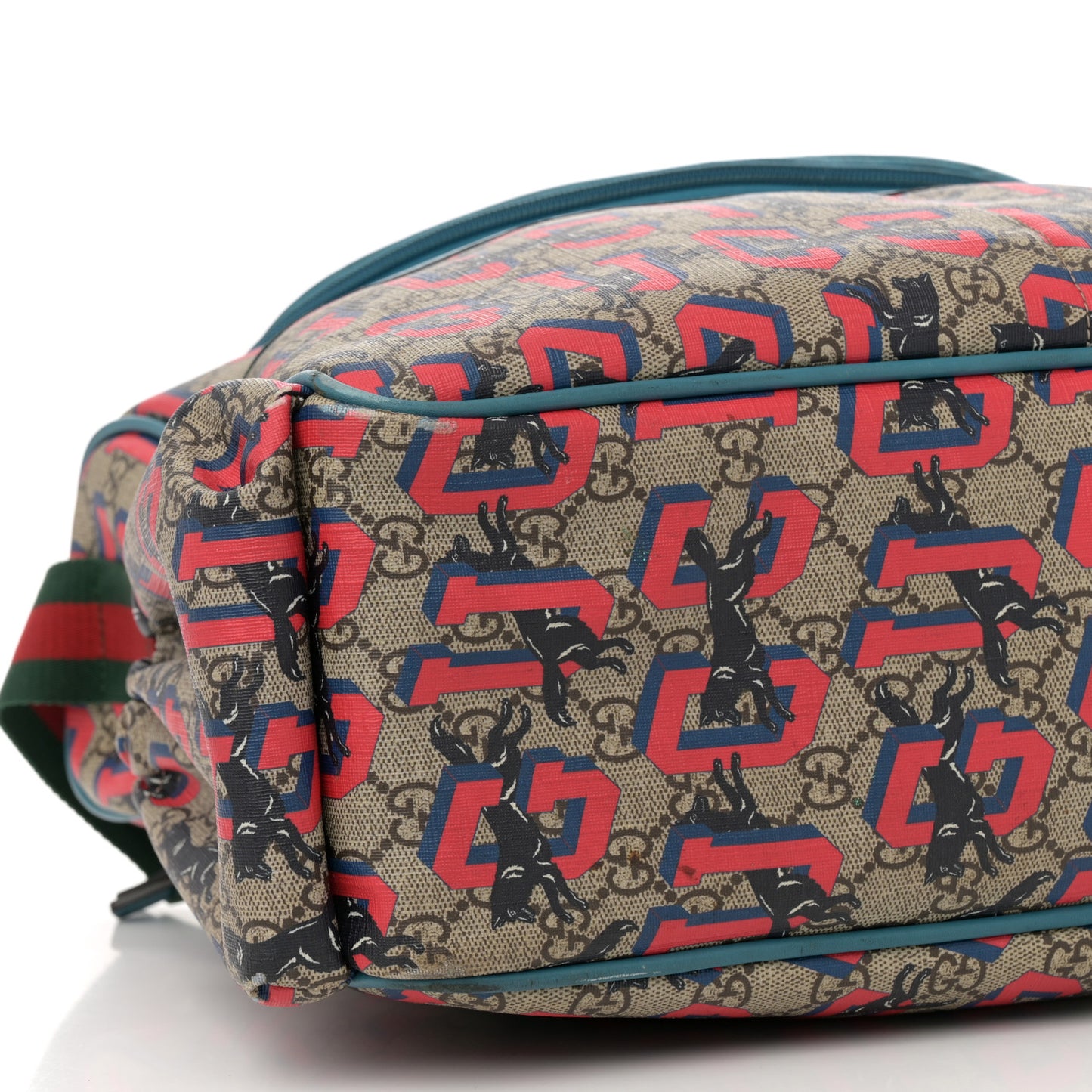 GG Supreme Monogram Gucci Wolf Diaper Bag Beige Red