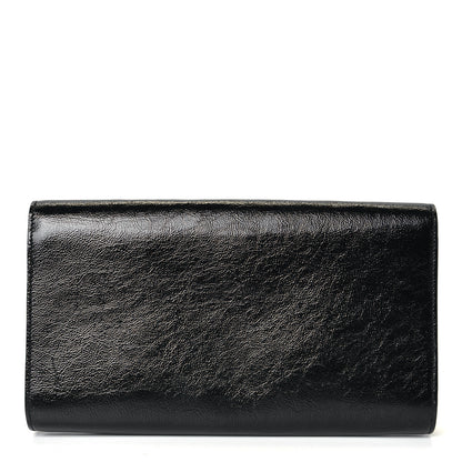 Saint Laurent Textured Patent Monogram Large Belle De Jour Clutch Black 2 of 4