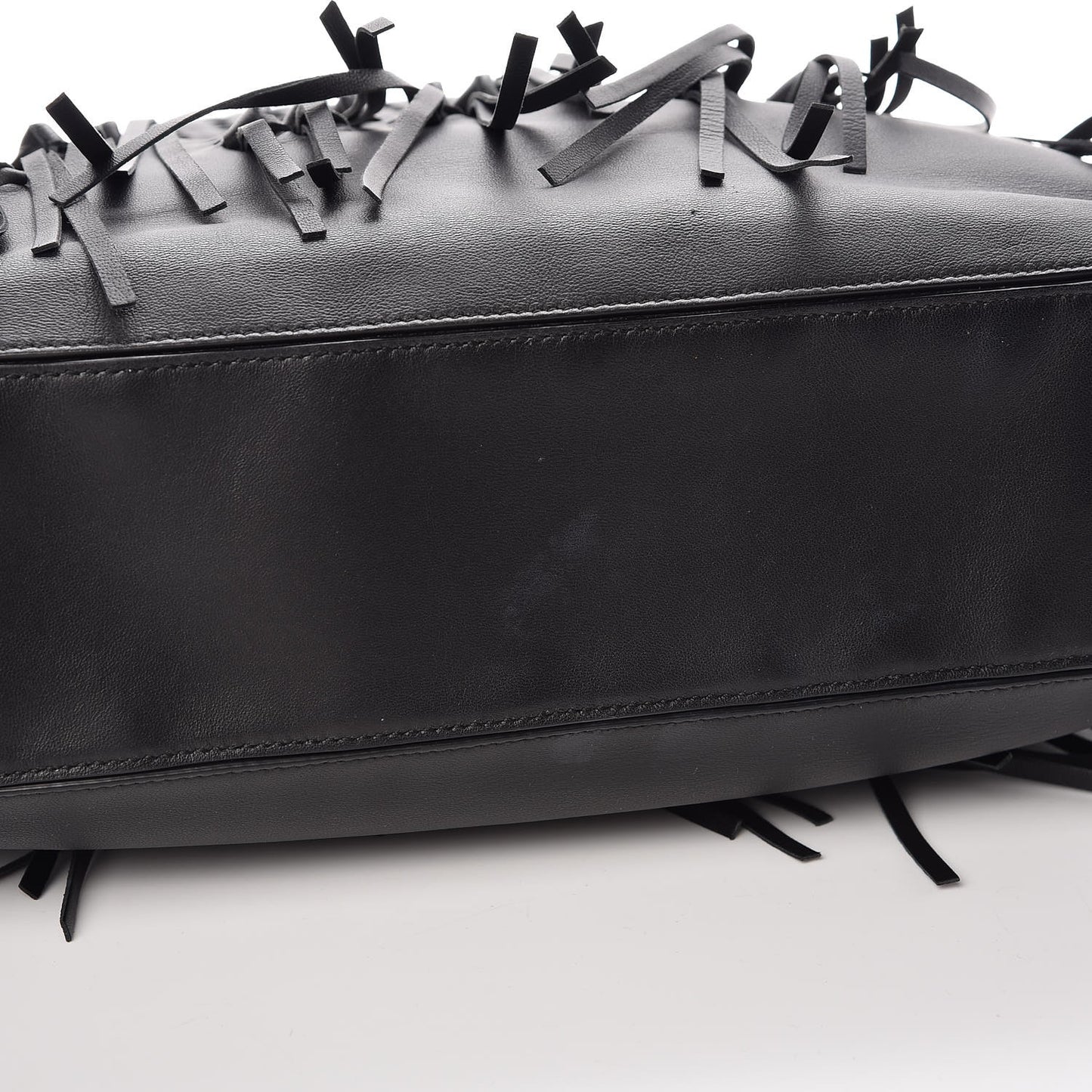 Nappa Intrecciato Large Loop Fringe Hobo Black