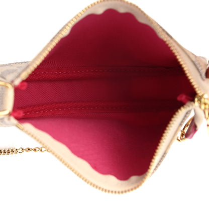 Louis Vuitton Damier Azur 2021 Christmas Animation Hollywood Mini Pochette Accessories Fuchsia 5 of 8