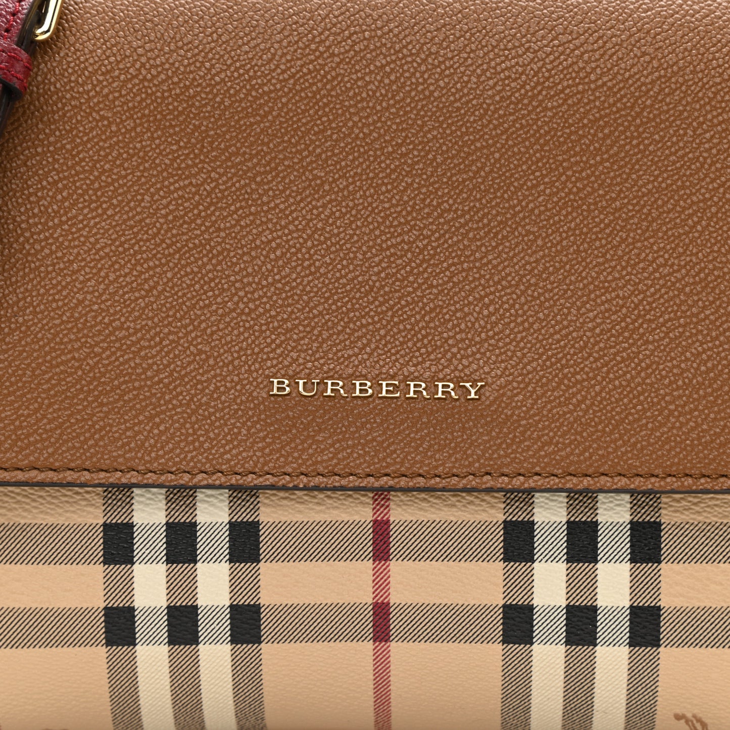 Derby Calfskin Haymarket Check Small Loxley Crossbody Bright Toffee Multicolor