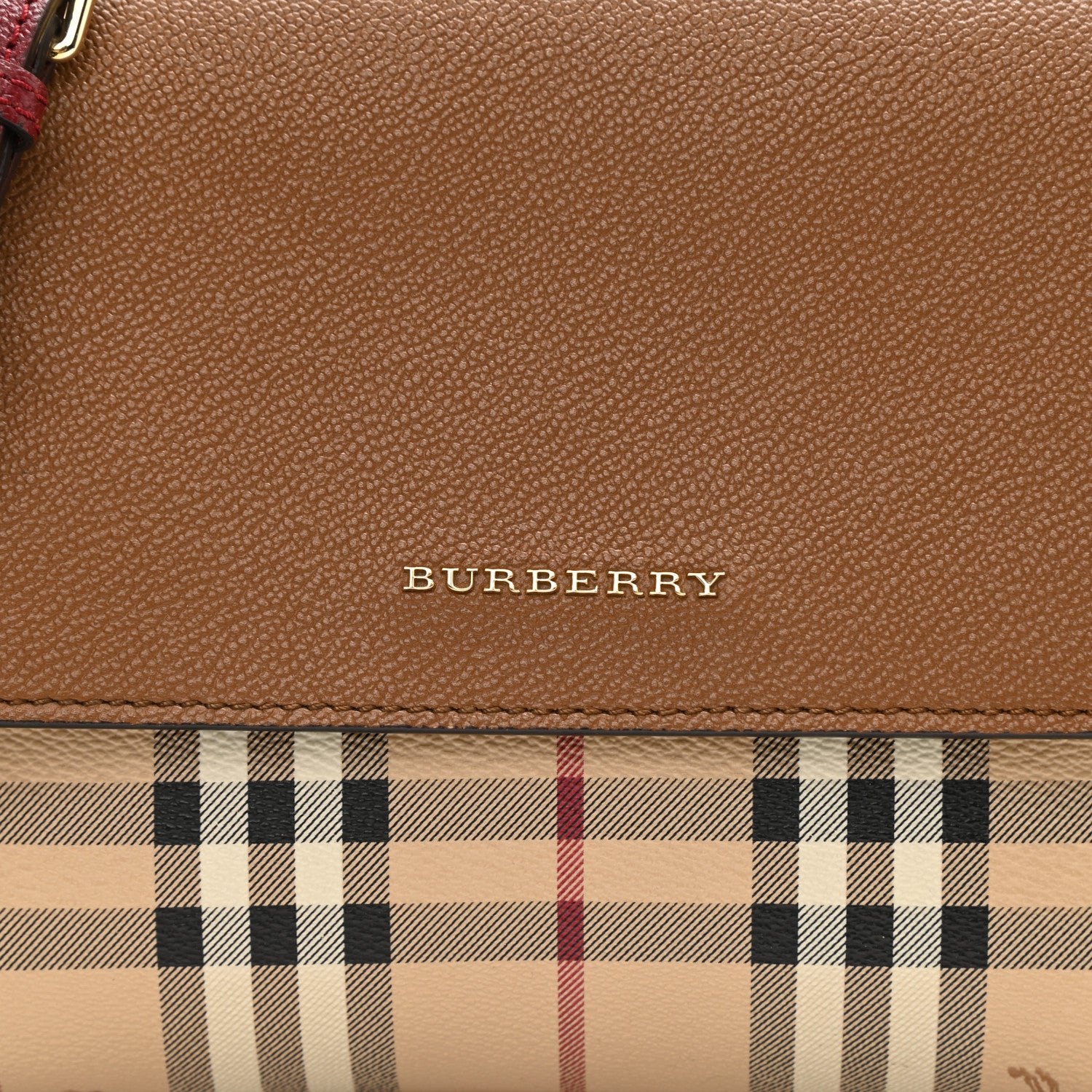 Burberry Derby Calfskin Haymarket Check Small Loxley Crossbody Bright Toffee Multicolor 8 of 8