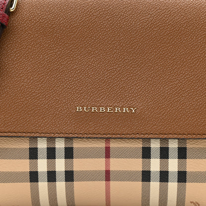 Burberry Derby Calfskin Haymarket Check Small Loxley Crossbody Bright Toffee Multicolor 8 of 8