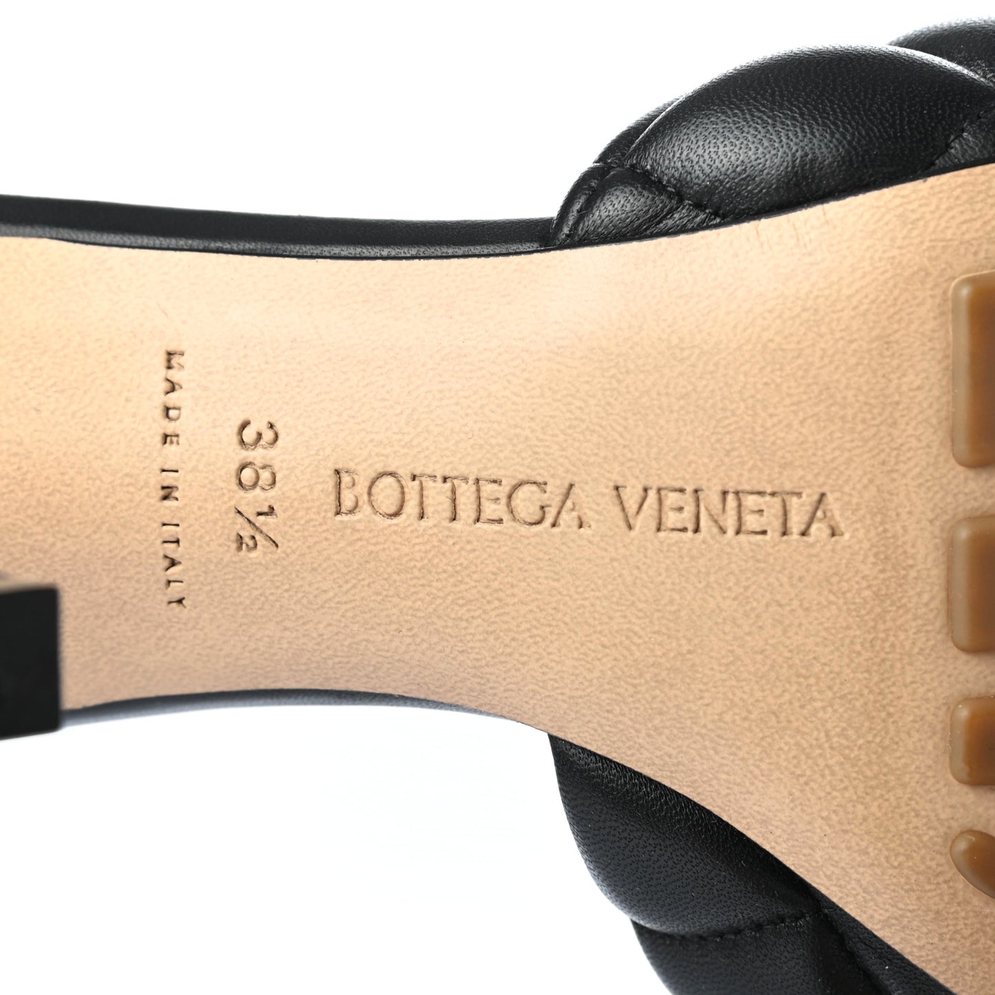Nappa Matelasse Padded Mule Sandals 38.5 Black