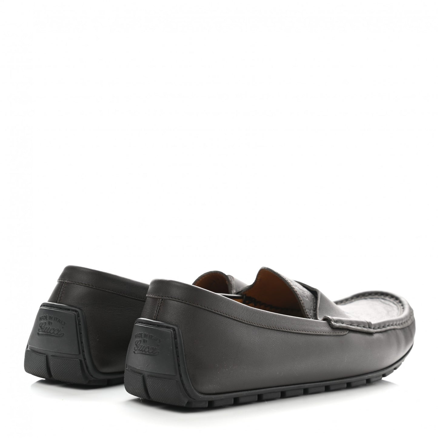 Guccissima Calfskin Mens Driver Loafers 11.5 Dark Brown