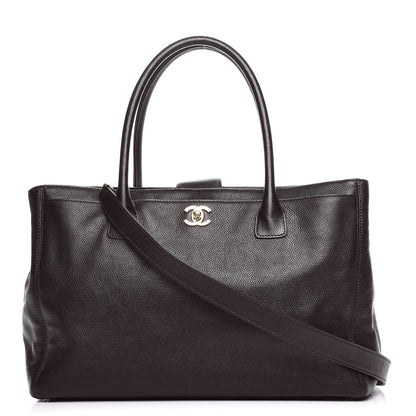 Chanel Calfskin Cerf Executive Shopper Tote Dark Brown 1 of 12