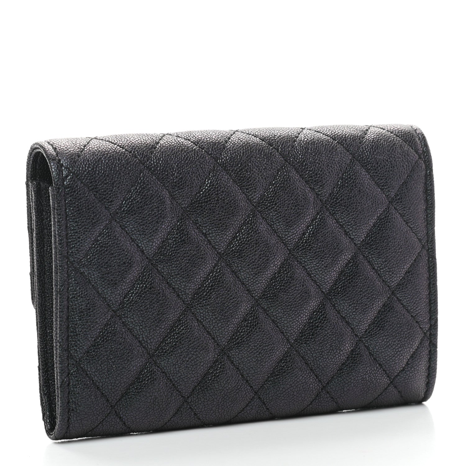 Chanel Iridescent Caviar Quilted Medium Flap Wallet Black 3 of 8