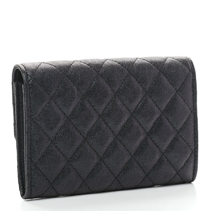 Chanel Iridescent Caviar Quilted Medium Flap Wallet Black 3 of 8