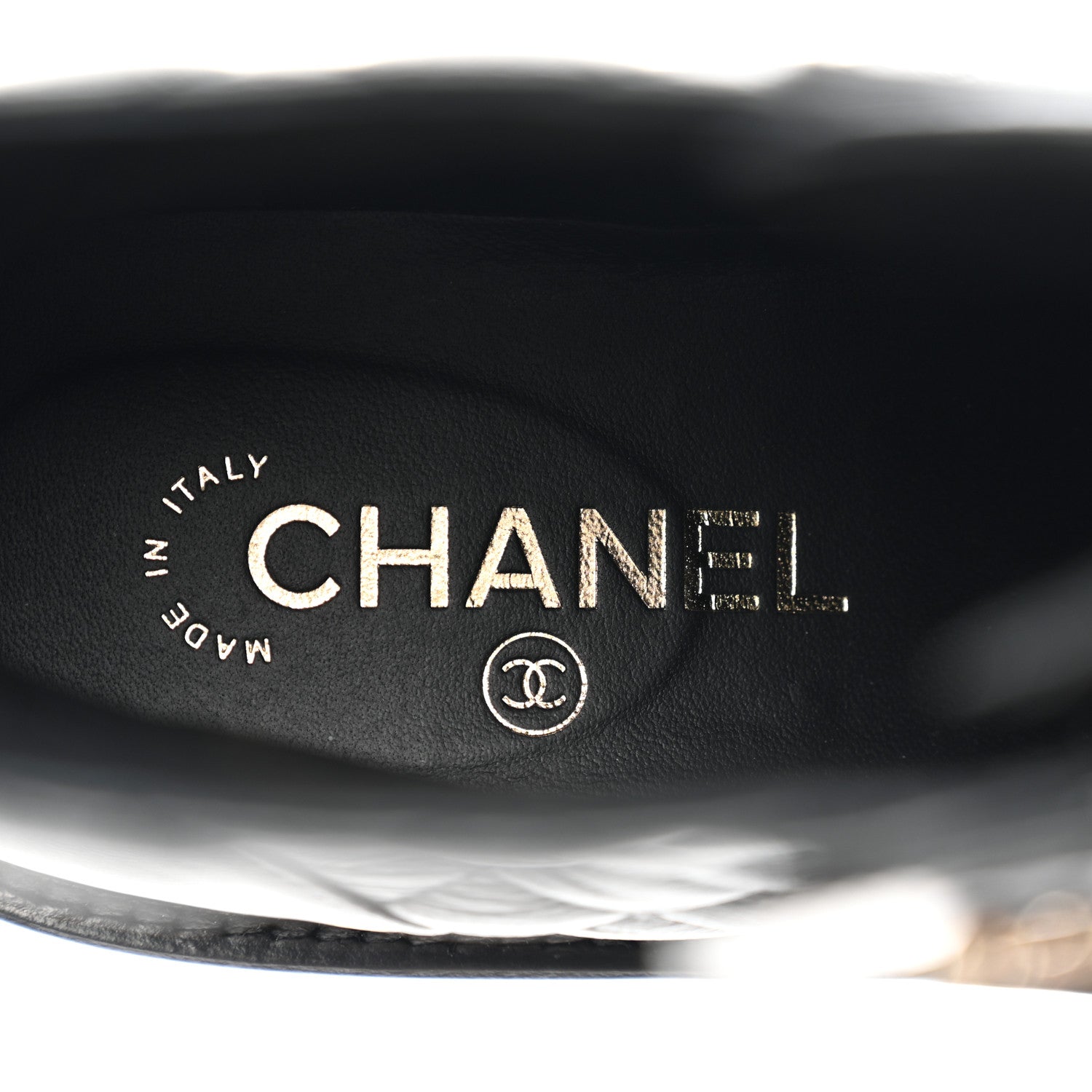 Chanel Shiny Calfskin Quilted Lace Up Combat Boots 39 Black 8 of 9