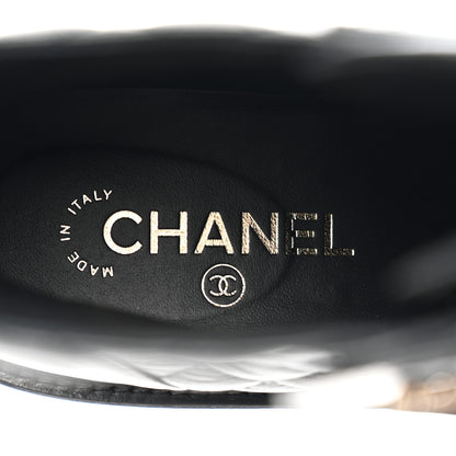 Chanel Shiny Calfskin Quilted Lace Up Combat Boots 39 Black 8 of 9