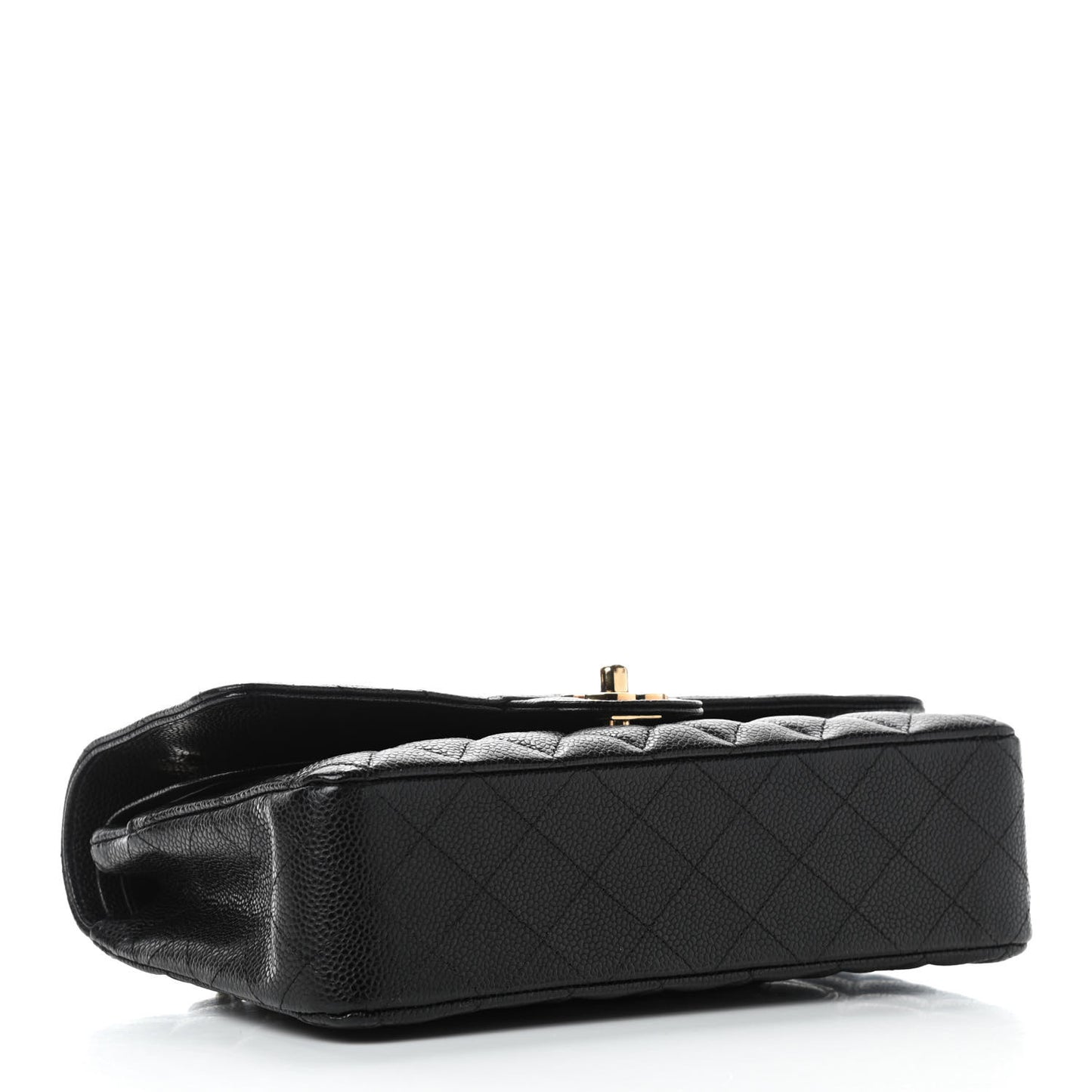 Caviar Quilted Medium Double Flap Black