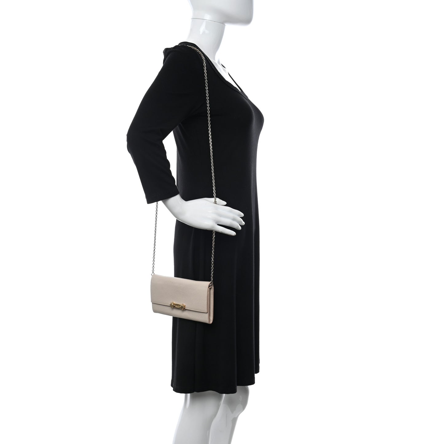 Goatskin Milano Wallet On Chain Beige