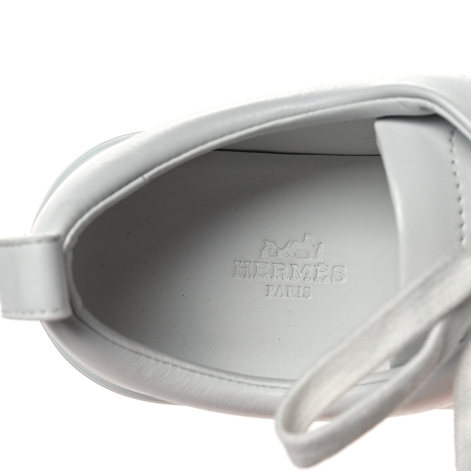 Hermes Calfskin Womens Happy Sneakers 36.5 White 7 of 9