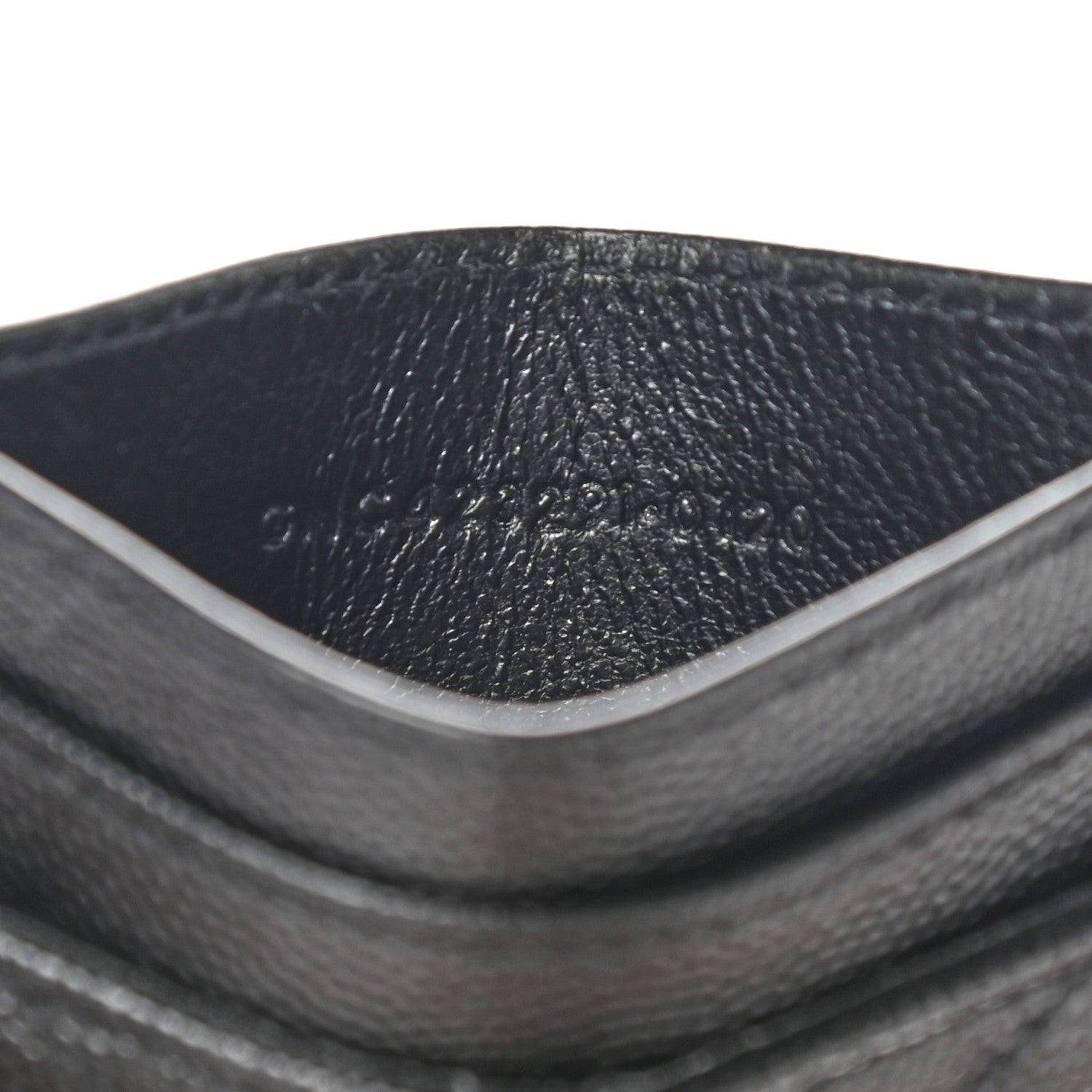 Saint Laurent Grain De Poudre Matelasse Chevron Monogram Credit Card Case Black 6 of 7