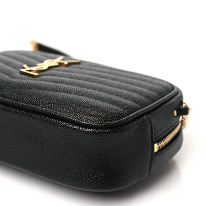 Saint Laurent Grain De Poudre Matelasse Monogram Mini Lou Camera Bag Black 10 of 10