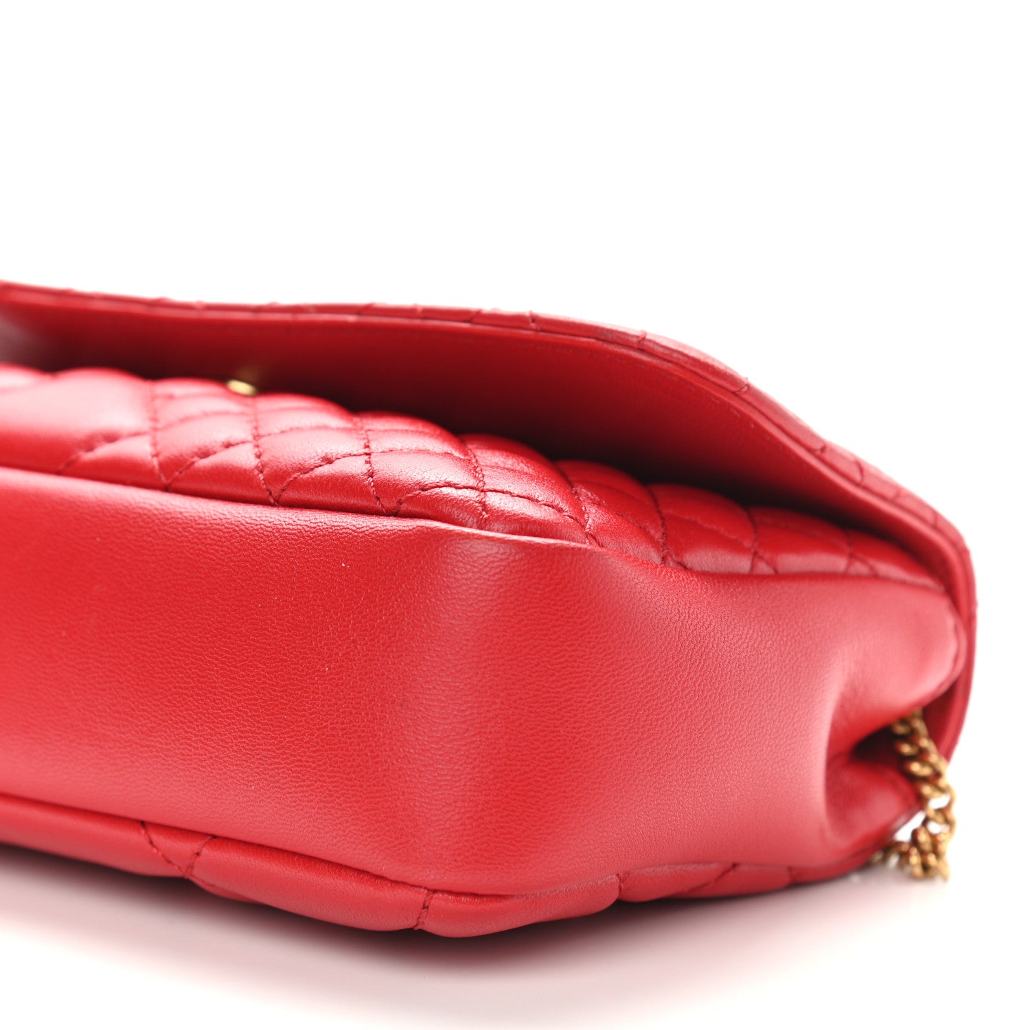 Versace Nappa Quilted Trapuntata Tribute Wallet Chain Crossbody Rosso 10 of 10