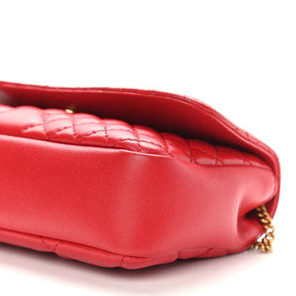 Versace Nappa Quilted Trapuntata Tribute Wallet Chain Crossbody Rosso 10 of 10