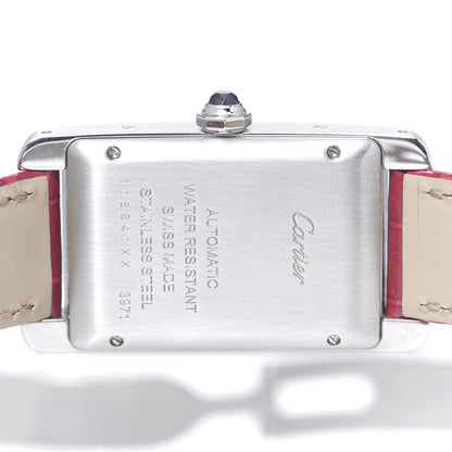 Cartier Stainless Steel Alligator 23mm Tank Americaine Automatic Watch Red 4 of 9