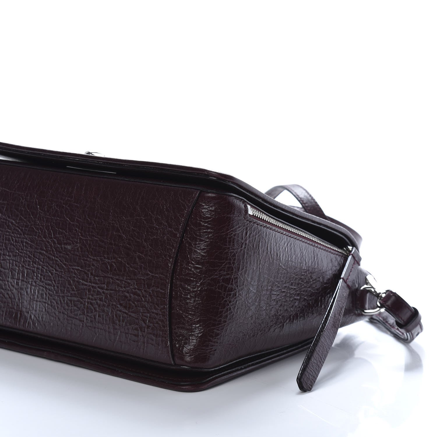 Jimmy Choo Soft Vintage Goatskin Helia Top Handle Bag Bordeaux 7 of 14