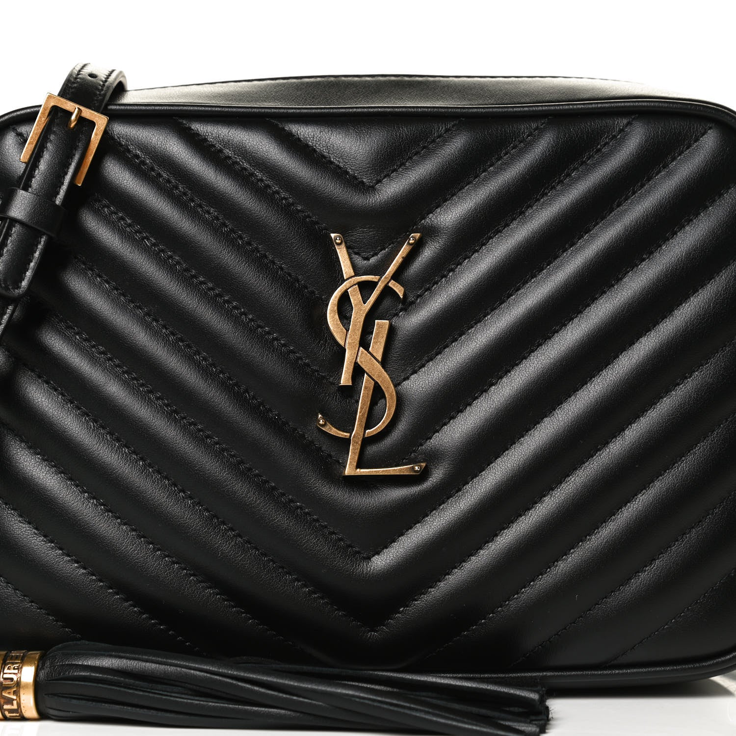 Saint Laurent Calfskin Matelasse Monogram Lou Camera Bag Black 8 of 12