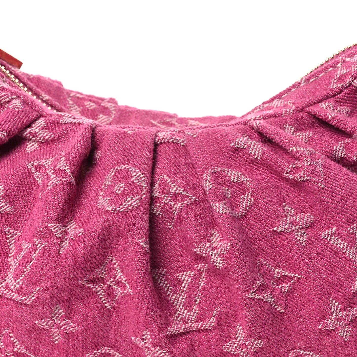Monogram Denim Pochette Valley Fuchsia