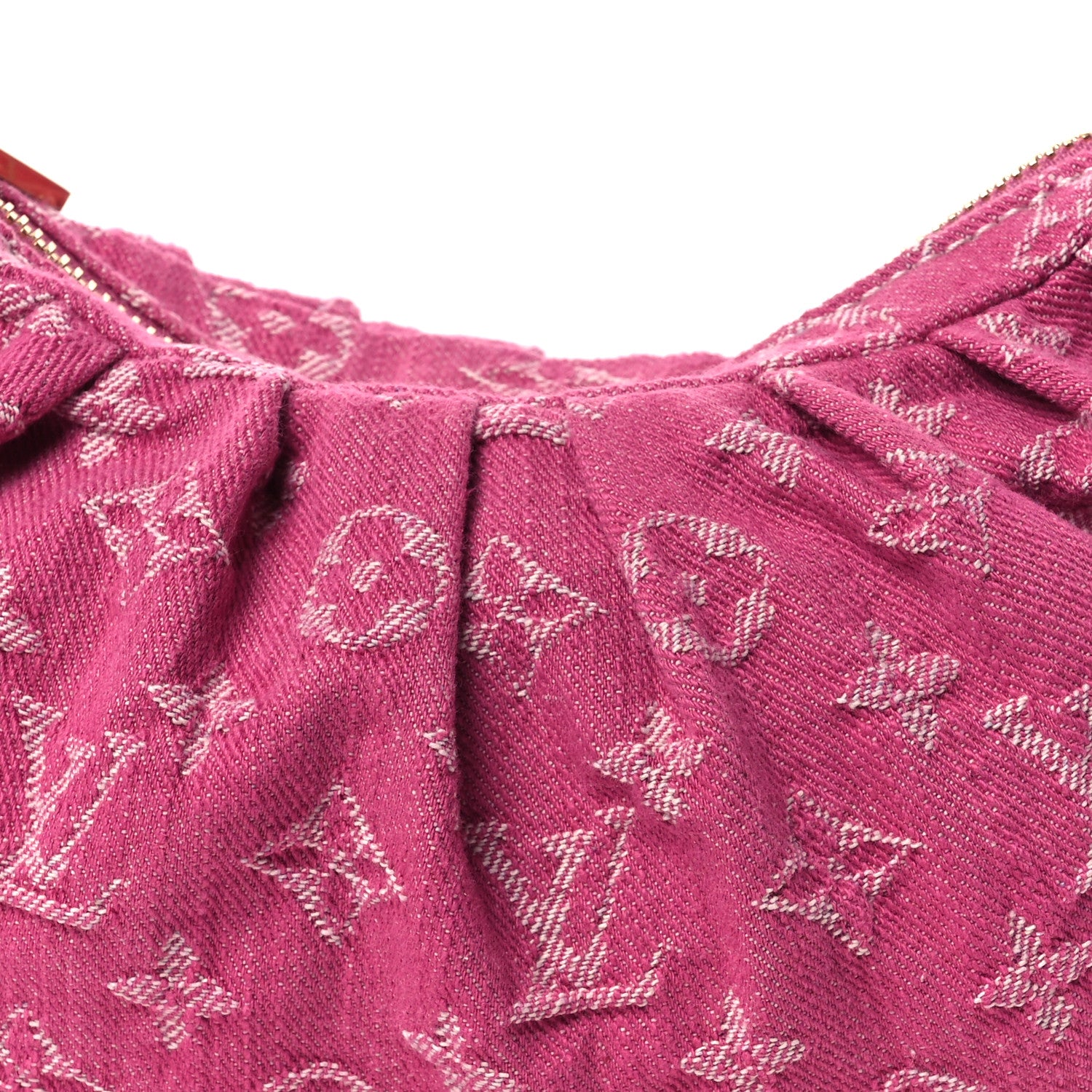 Louis Vuitton Monogram Denim Pochette Valley Fuchsia 7 of 10
