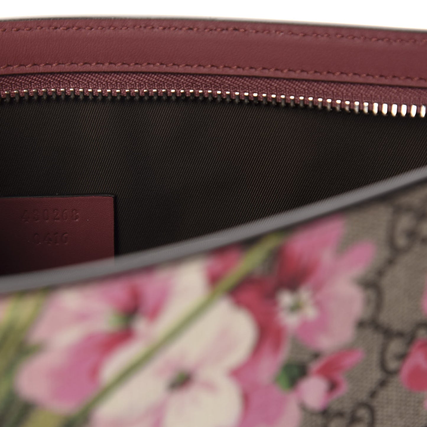 GG Supreme Monogram Blooms Large Cosmetic Case Beige Multicolor Dry Rose