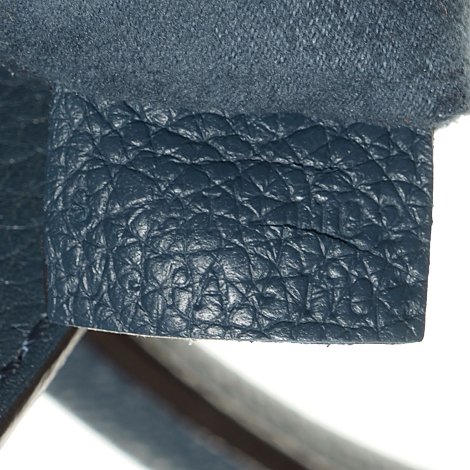 Celine Drummed Calfskin Mini Luggage Blue 8 of 8