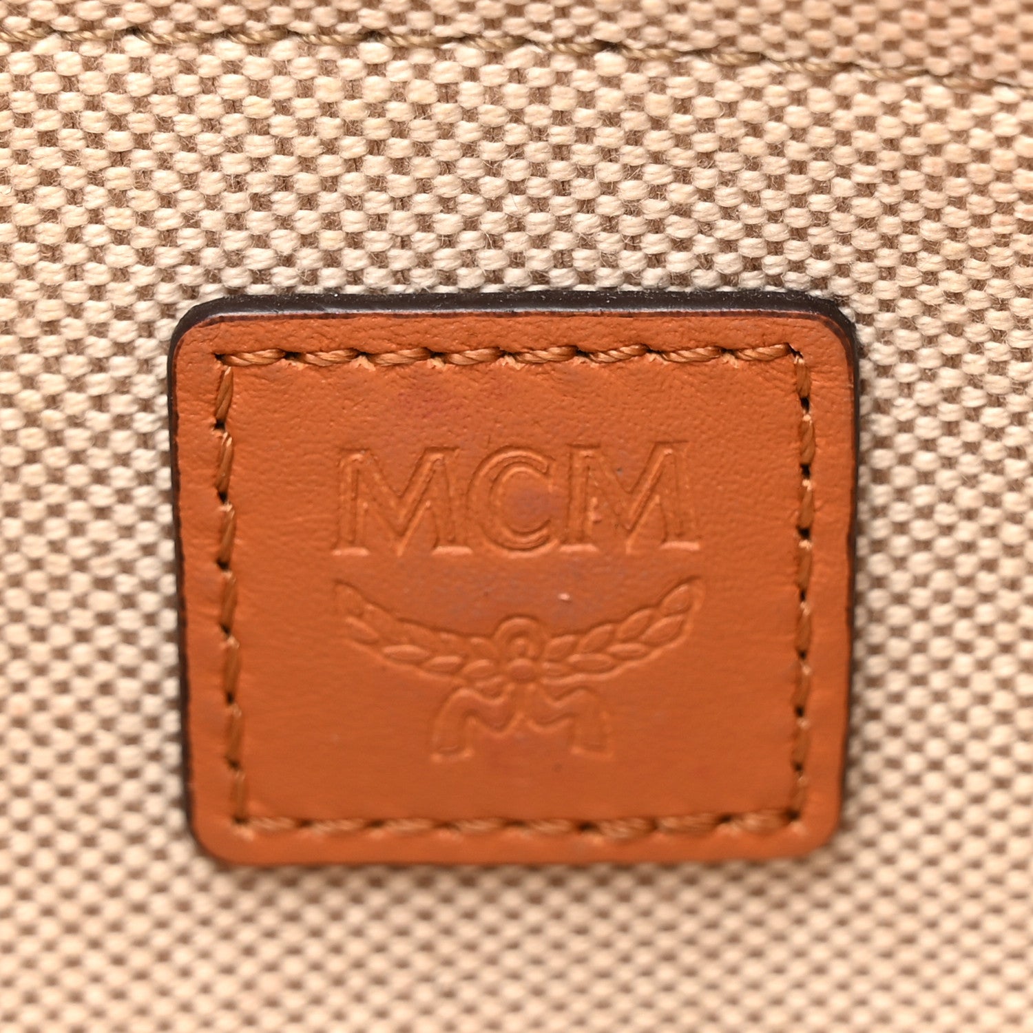 MCM Visetos Nappa Mini Delmy Chain Shoulder Bag Cognac 1745616