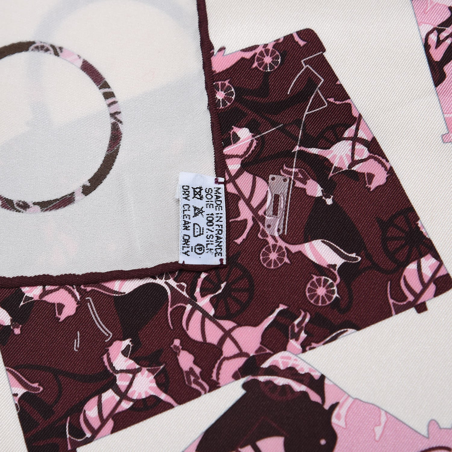 Hermes Silk Kelly en Caleche Scarf 70 Nacre Rose Rose Prune 8 of 8