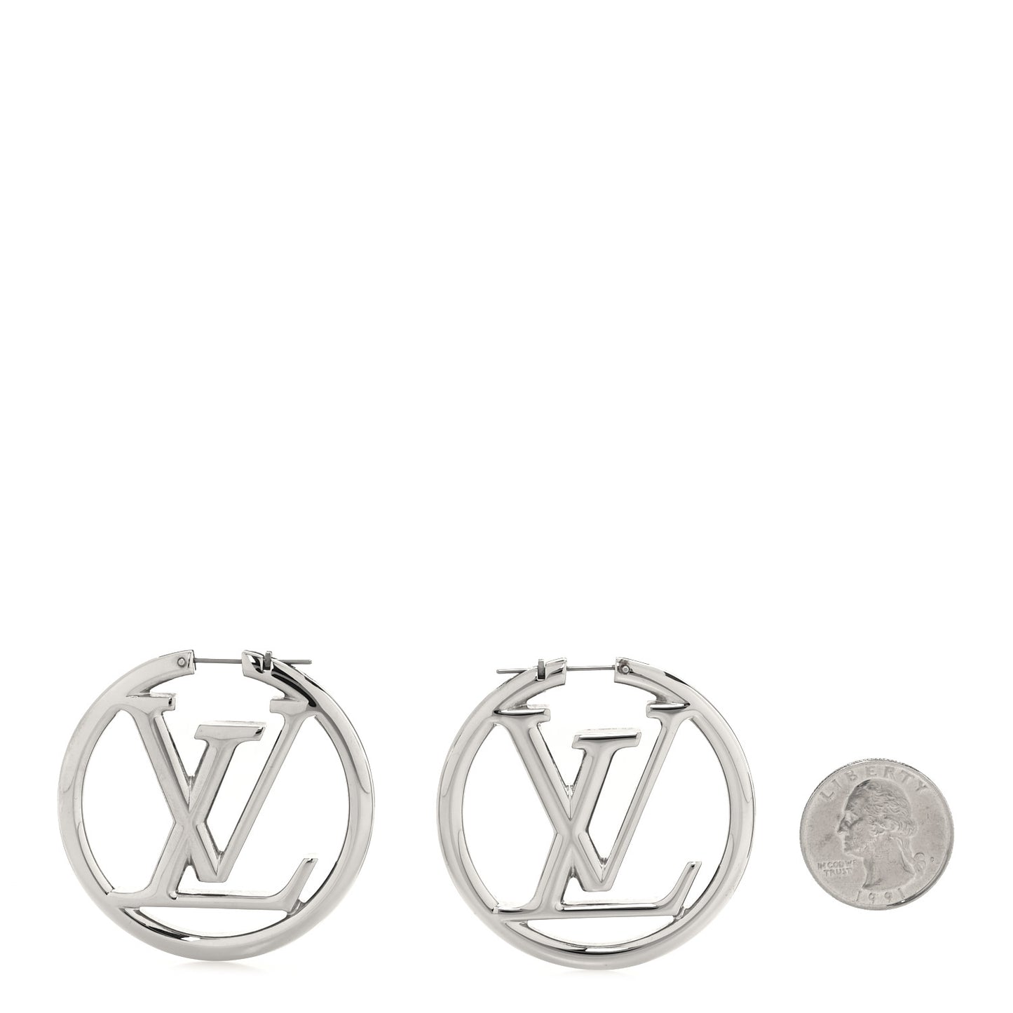 Palladium Louise Hoop Earrings Silver